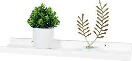 Miniatura 12 de Estantes flotantes montados en la pared, estantes de pared de 12 pulgadas para decoración y almacenamiento, estante de madera de roble macizo Natural