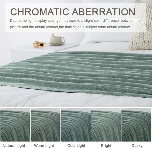 Miniatura 2 de Manta de Chenille para Sofá 50" x 60", Mantas Suaves y Acogedoras con Borlas de Flecos para Cama, Sofá o Silla, Mantas Bohemias Decorativas Tejidas