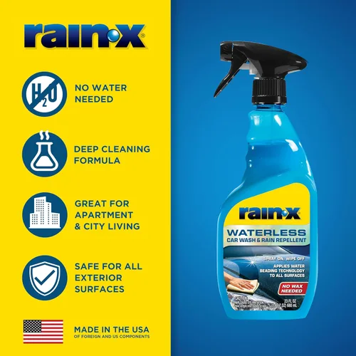 Miniatura 3 de Rain-X 620143 Lavado de Auto sin Agua y Repelente de Lluvia, 23 onzas líquidas. Spray Limpiador sin Enjuague para un Acabado sin Manchas, Perfecto