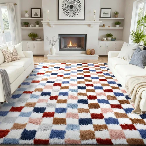 Miniatura 105 de Ophanie Alfombra Verde de Césped, Alfombras de Área para Dormitorio, Alfombra Shag Esponjosa de 4x6 pies, Suave Peluda Afelpada Linda para Niños 7