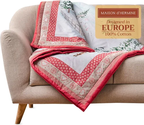 Miniatura 20 de Maison d' Hermine Manta para sofá, ligera y suave, cálida y transpirable, de algodón, para cama, para niñas, niños, mujeres, hombres, regalos, sofá