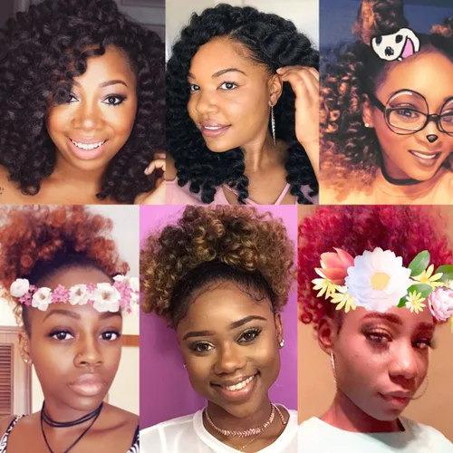 Miniatura 6 de Leeven Pelo corto de 8 pulgadas de Jamaica Bounce Wand Curl Crochet Hair Senegalese Twist sintético trenzado de pelo Ombre azul Jumpy Wand Curly
