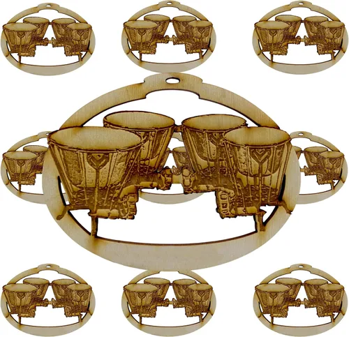Miniatura 11 de Adorno de bombo, regalos únicos de batería de banda de marcha: instrumentos con temática musical decoraciones de árbol y adornos de línea de batería