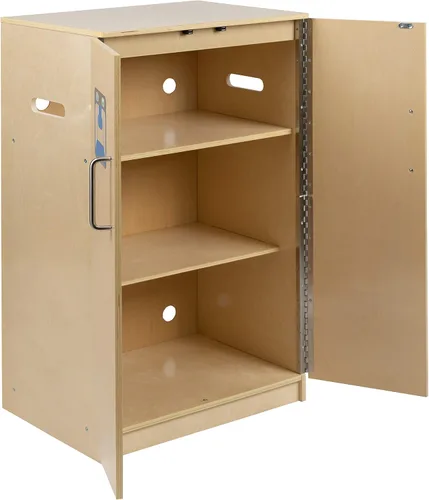 Miniatura 7 de Flash Furniture Hercules - Refrigerador de cocina de madera para niños para uso comercial o doméstico, seguro, diseño apto para niños, natural