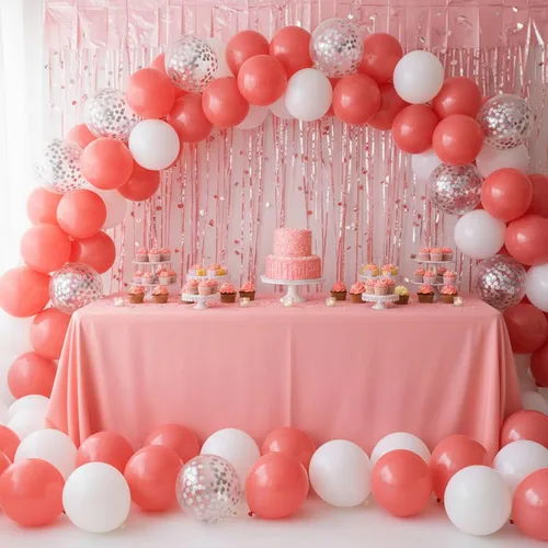 Miniatura 4 de Hestya 100 globos coralinos de 10 pulgadas de látex para fiestas, kit de guirnalda de arco para bodas, despedidas de soltera, graduación