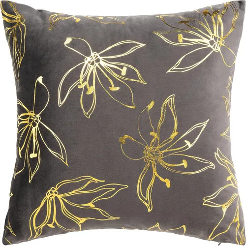 SAFAVIEH Home Collection Yari Blossom PLS7146A-1818 - Almohada decorativa (18.0 in), color gris y dorado