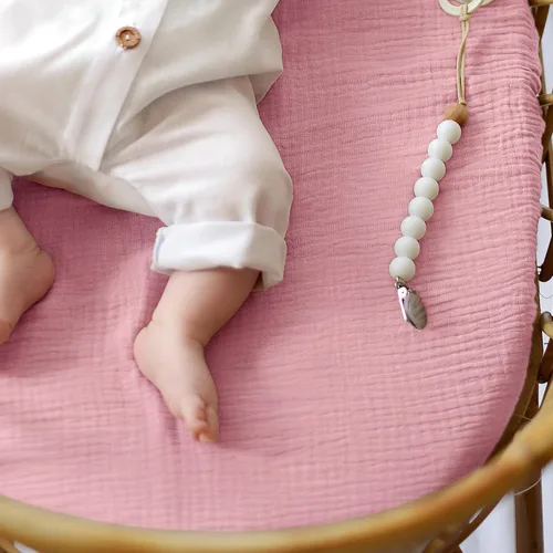 Miniatura 52 de lulumoon Sábanas de muselina para moisés para bebé: sábanas ajustables suaves para moisés de cabecera para niños y niñas Oliva y Crema