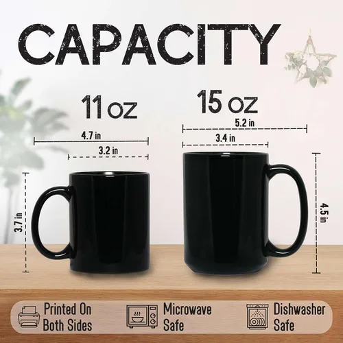 Miniatura 7 de Taza de café personalizada de cuervo con nombre de amante de cuervos, taza de café negra personalizada de animales de 11 onzas y 15 onzas, taza