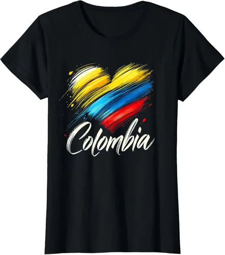 Miniatura 46 de Camiseta de orgullo colombiano con corazón de la bandera de Colombia