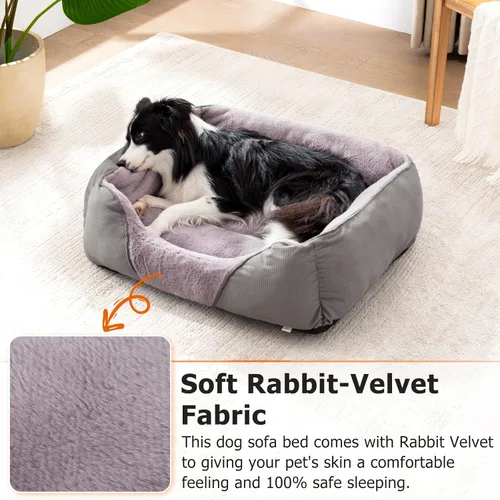 Miniatura 2 de MIXJOY Camas para Perros Pequeños, Camas para Gatos de Interior Lavables, Calmante para Mascotas Perro de Tamaño Pequeño, Camas Rectangulares Suaves