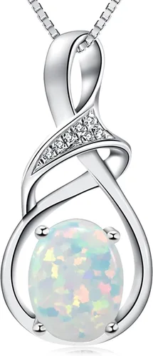 HXZZ Joyería fina con piedra natal para mujer, piedras preciosas naturales, topacio amatista, ópalo, granate, peridoto y citrino, plata de ley,