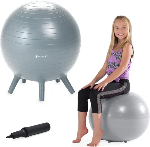 Miniatura 10 de Stay-N-Play - Pelota de equilibrio para niños, silla escolar flexible, asiento alternativo activo para escritorio de aula con patas de estabilidad