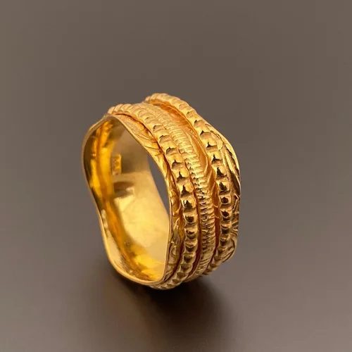 Miniatura 3 de Spinner Silver Ring, Three Band Rings, Spinner Gold Ring, 925 Silver Ring, Handmade Ring, Bohemian Spinner Ring, Fidget Spinner Ring, Meditation