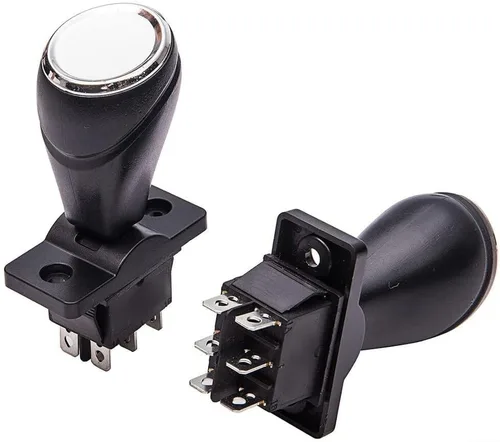Miniatura 9 de Interruptor basculante para automóviles de parachoques de 12 V para niños, reinicio automático de 360°, repuesto de joystick hacia adelante