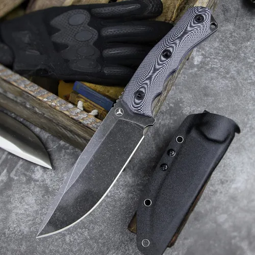Miniatura 4 de Cuchillo Cruiser de 10.9 pulgadas para caza, cuchillo táctico de campamento al aire libre, mango afilado de acero G10 DC53, funda Kydex (negro)