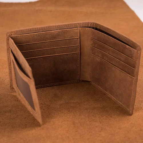Miniatura 5 de Kenon Cartera de cuero personalizada para hombres, con bloqueo RFID grabada, billetera elegante para marido, hijo, papá, cumpleaños, San Valentín