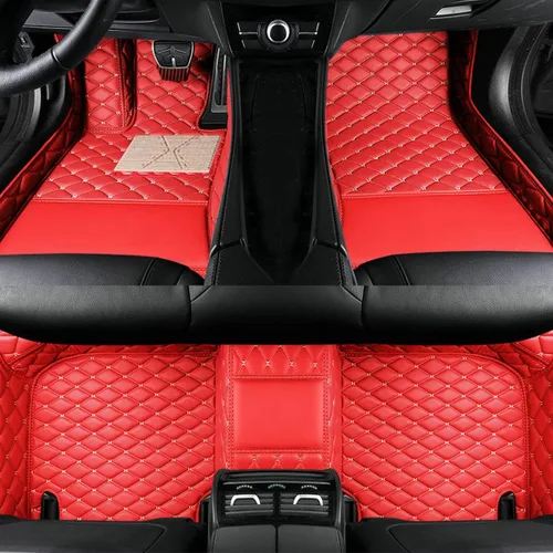 Miniatura 4 de Alfombrillas personalizadas de segunda fila para coche (negro rojo)