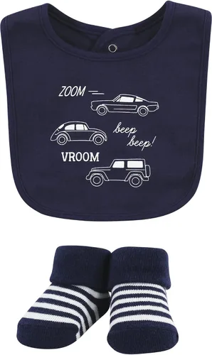 Miniatura 132 de Hudson Baby Conjunto de babero y calcetines unisex de algodón para bebé