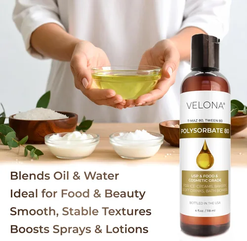 Miniatura 5 de Polysorbate 80 de velona - 4 onzas líquidas Solubilizante, grado alimenticio y cosmético Todo natural para cocinar, cuidado de la piel y bombas