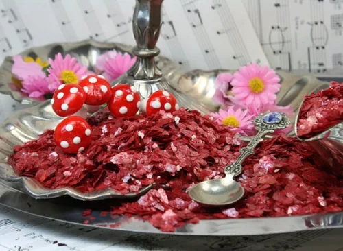 Miniatura 4 de Rojo - Cinabrio - Copos de mica natural - 311-4325 (bolsa de 1/4 oz)