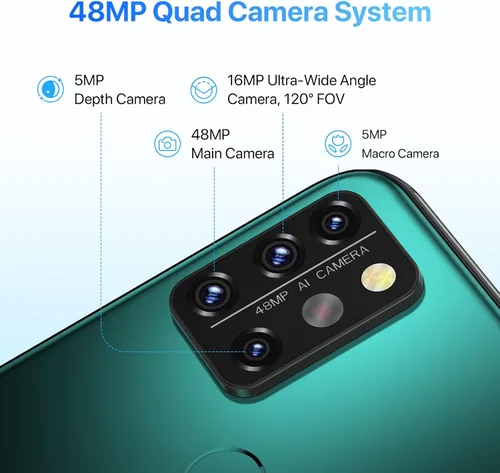 Miniatura 2 de UMIDIGI Teléfono celular desbloqueado A9 Pro, Helio P60, 6 GB+128 GB ampliable 256 GB, pantalla táctil FHD de 6.3 pulgadas, vidrio curvado 2.5D