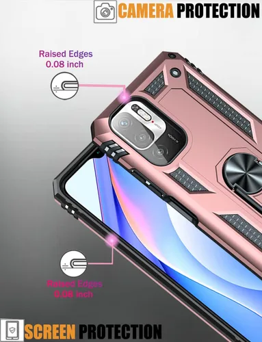 Miniatura 4 de Funda para Mi para Poco M3 Pro/para Redmi Note 10T 5G con protector de pantalla de vidrio templado, [grado militar] Soporte magnético de montaje