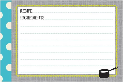 C.R. Gibson A La Carte Tarjetas de recetas, con forro trasero y frontal, 40 unidades, medidas: 4 x 6 in. rayas, equipo de cocina, Equipo de cocina