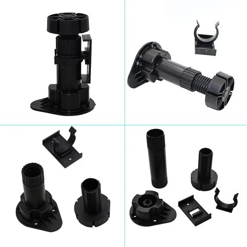 Miniatura 5 de Patas niveladoras negras para muebles o gabinetes, soporta 330 libras por pata, se ajusta de 3 7/8 pulgadas a 5 3/8 pulgadas, paquete de 12