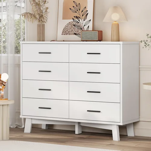Miniatura 17 de Xixini Cómoda para dormitorio, cómoda moderna de 6 cajones con base resistente en forma de X, organizador de almacenamiento de ropa doble de madera