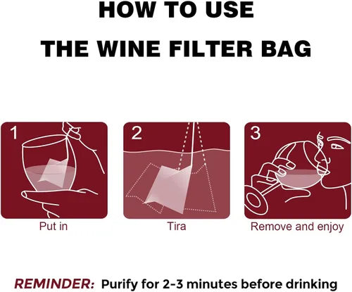 Miniatura 4 de Filtro de vino purificador de histamina de sulfito: removedor de filtros de vino, histaminas sulfito, alivia dolores de cabeza y previene