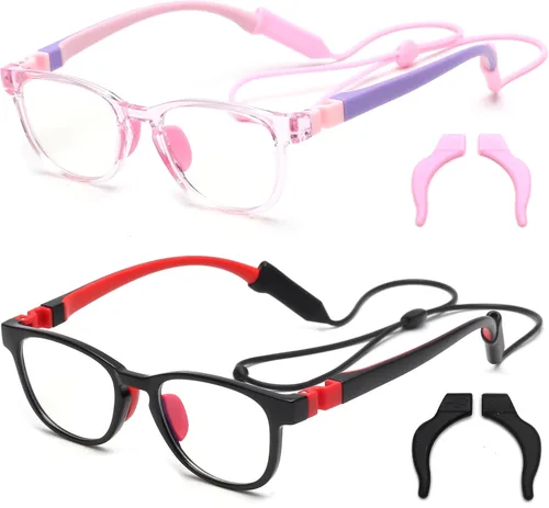 Miniatura 13 de JM Lentes de luz azul para niños, hierbas para juegos de computadora para niñas y niños de 3 a 10 años, lentes anti Blue Ray TR90