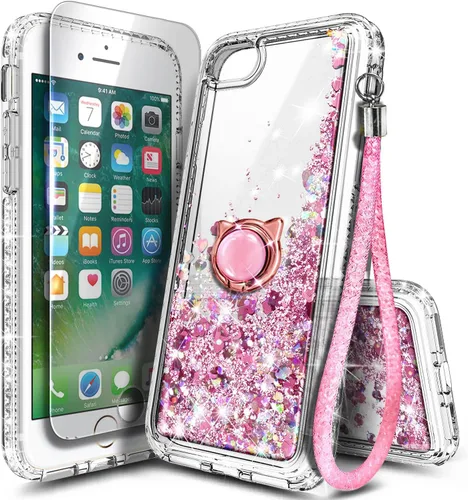 Miniatura 72 de NGB Diseñada para Funda de Teléfono iPhone 11, Morado/Azul Funda Bonita con Purpurina Líquida Brillante para Mujeres Niñas Niños con Protector