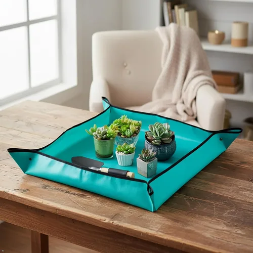 Miniatura 4 de Alfombrilla para trasplantar plantas de jardín, herramientas de mano de jardinería para jardineros, tela Oxford, 29.5 x 29.5 pulgadas (75x75 cm)