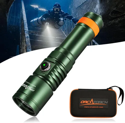 Miniatura 12 de ORCATORCH D710 Luz de Buceo, Linterna Subacuática Super Brillante de 3000 Lúmenes con Haz Estrecho de 6 Grados, Antorcha de Buceo Nocturna Negro