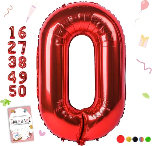 Miniatura 50 de Globos de números de 40 pulgadas del 0 al 9 dorados grandes del número 0, globos digitales para suministros de decoración de celebración de fiesta