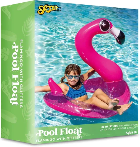 Miniatura 7 de JOYIN Flotadores inflables de flamenco para piscina, tubo de natación con purpurina para adultos y niños, divertida balsa flotante para playa, lago