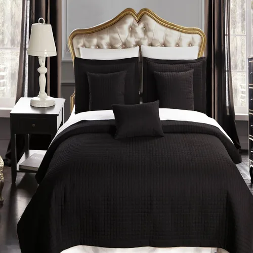 Miniatura 7 de Royal Hotel Bedding Juego de edredón de 7 piezas, colcha a cuadros en una bolsa, sábanas y juegos de colcha, edredón tamaño California King, edredón