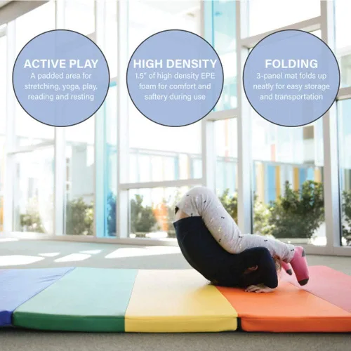 Miniatura 6 de Factory Direct Partners SoftScape 4ft x 6ft Runway Tumbling Mat - Soft, Sturdy Foam, 3-Fold Exercise Mat