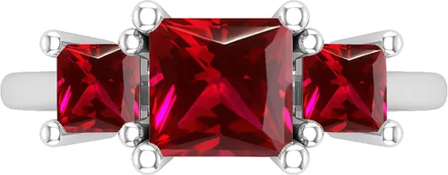 Miniatura 2 de Dazzlingrock Collection Anillo de compromiso de 3 piedras para mujer disponible en varias piedras preciosas creadas en laboratorio de princesa