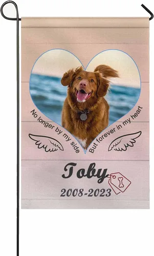 Miniatura 13 de Bandera conmemorativa personalizada para perros, banderas personalizadas con nombre de foto de mascota perdida, conmemoración para perros, Bandera