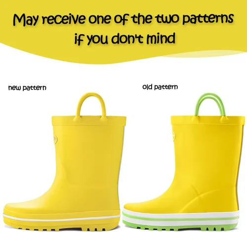 Miniatura 2 de KomForme - Botas de lluvia para niños, impermeables, de caucho mate, con presillas para poner con facilidad