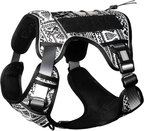 Miniatura 74 de Auroth - Arnés táctico para perros pequeños y medianos, sin tirones, arnés ajustable para mascotas, reflectante, K9, entrenamiento, trabajo, de Gris