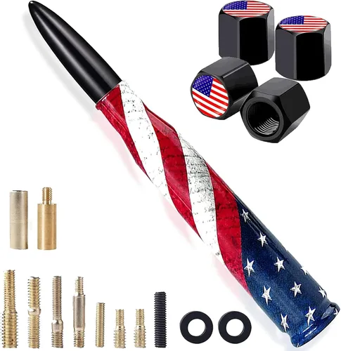 Antena de bala para auto y camión con tapas de válvula para F150 F250 F350 Super Duty Raptor Dodge Ram 1500 2500 3500, accesorios para camiones