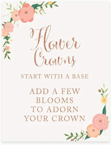 Miniatura 30 de Andaz Press Letreros de fiesta de boda, purpurina de oro rosa sintético con flores, 8.5 x 11 pulgadas, resalta tu versículo bíblico favorito
