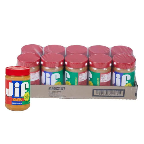 Jif - Mantequilla de maní cremosa, 28 onzas (paquete de 10)