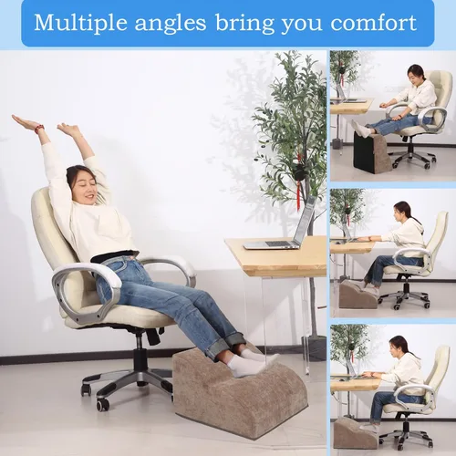 Miniatura 5 de Reposapiés para debajo del escritorio en el trabajo. Taburete de tres niveles multifuncional, con reposapiés lavable. para debajo del escritorio
