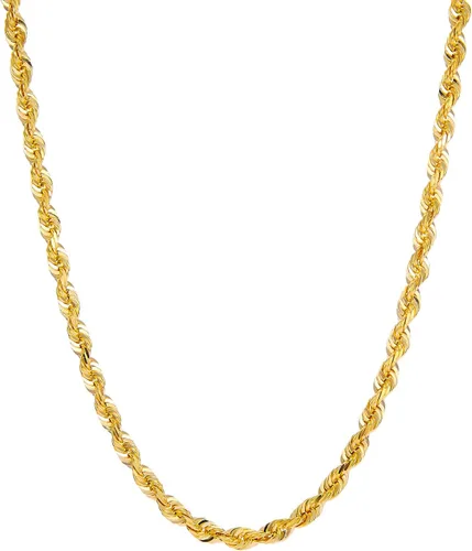 Miniatura 3 de Collar de cadena de cuerda de corte de diamante de 14 quilates con corte de diamante macizo de 0.157 in, 0.118 in, 0.098 in, 0.079 in, 0.059 in