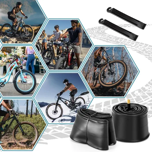 Miniatura 7 de Hycline Tubo interior para bicicleta de grasa: 20/26x3.0-4.0 pulgadas, paquete de 2 tubos eléctricos para neumáticos grasos AV 1.260 in, válvula