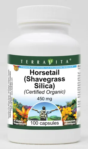 Cola de caballo (sílice Shavegrass) (Certificado Orgánico) - 450 mg (100 Cápsulas, ZIN: 518602)