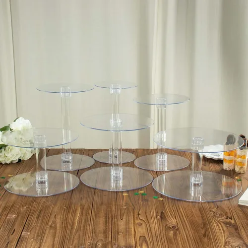 Miniatura 4 de Efavormart - Soporte para decoración de postres de 6 niveles de cristal acrílico resistente para decoración de postres para fiesta de cumpleaños